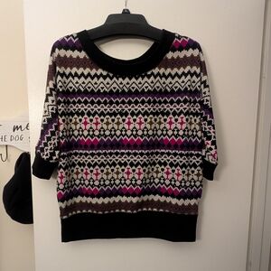 3/$10 Colorful Patterned Short-Sleeve Sweater